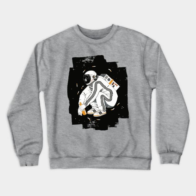 Squatting Gopnik Slav with tracksuit in space T-shirt Crewneck Sweatshirt by K3rst